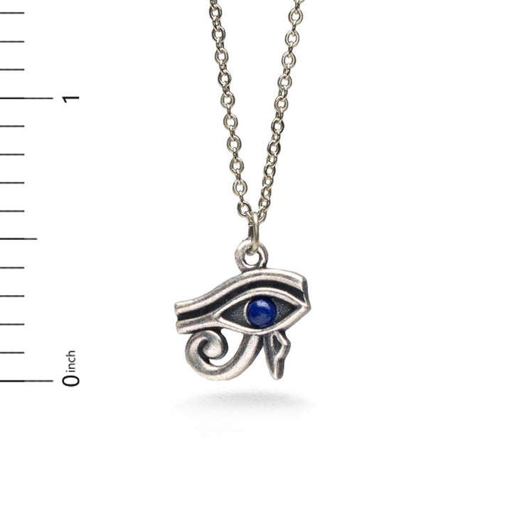 Eye of Horus Pendant w/ Lapis, Antique Silver Finish