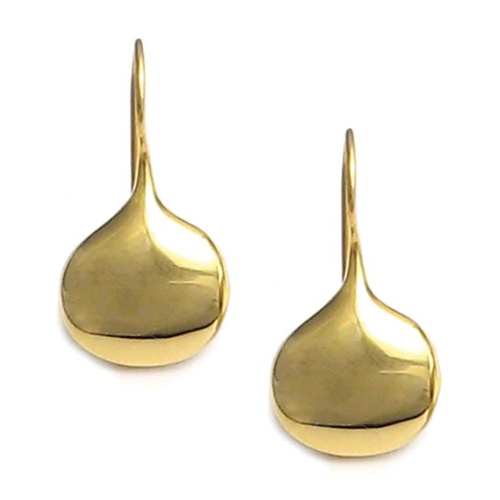 Egyptian Shell Earrings, Bright Gold Finish