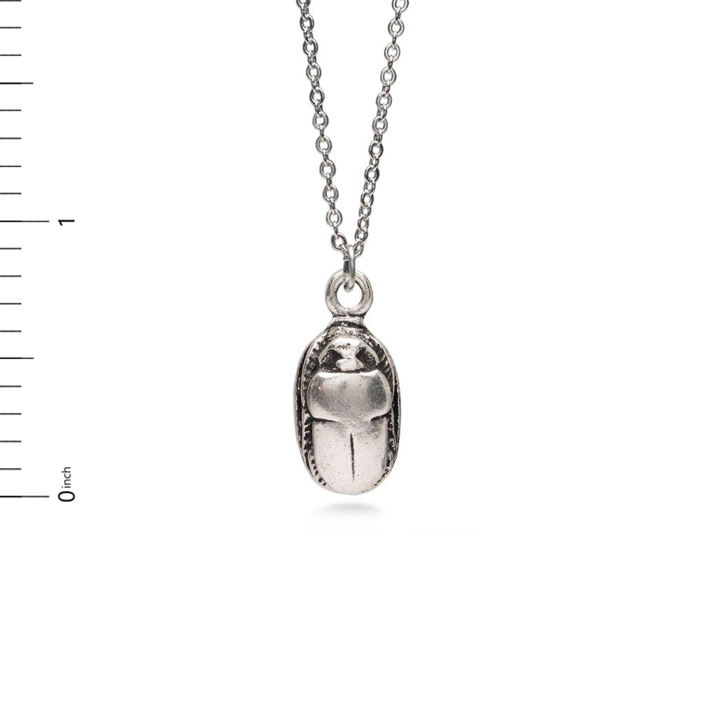 Scarab Pendant, 18" - Antique Silver Finish