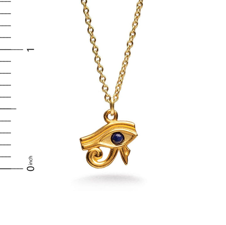 Eye of Horus Pendant w/ Lapis, Bright Gold Finish