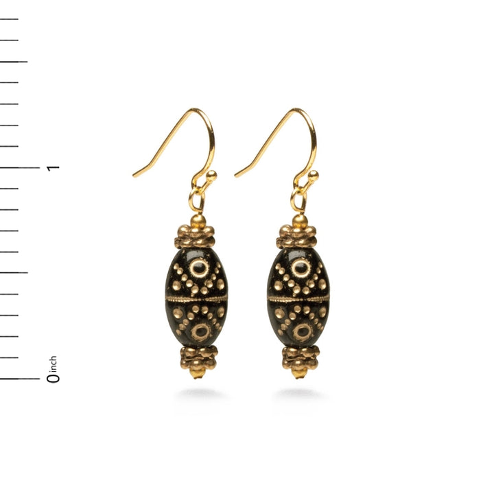 Klimt Inspired Gold Flecked Earrings