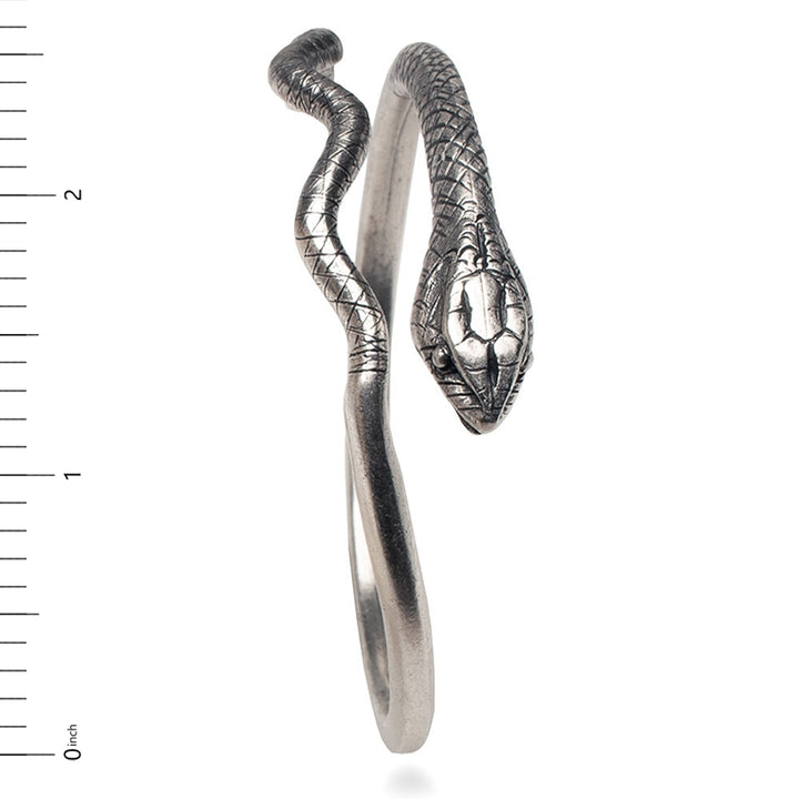 Egyptian Snake Bracelet/Cuff, Adjustable Silver Finish