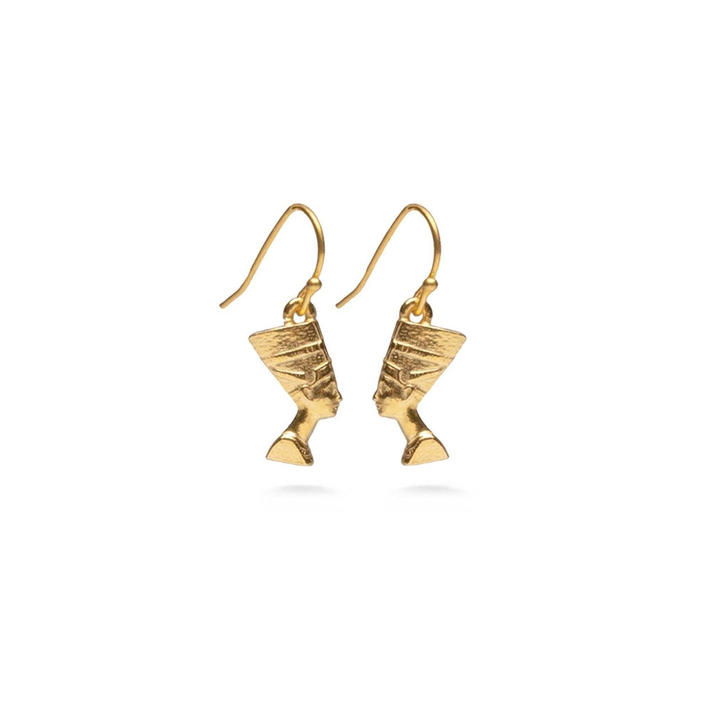 Nefertiti Earrings Bright Gold Finish