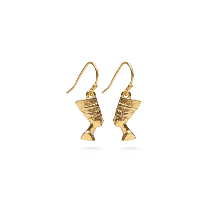 Nefertiti Earrings Bright Gold Finish