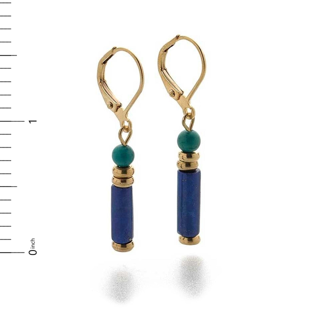 Egyptian Lapis and Turquoise Earrings