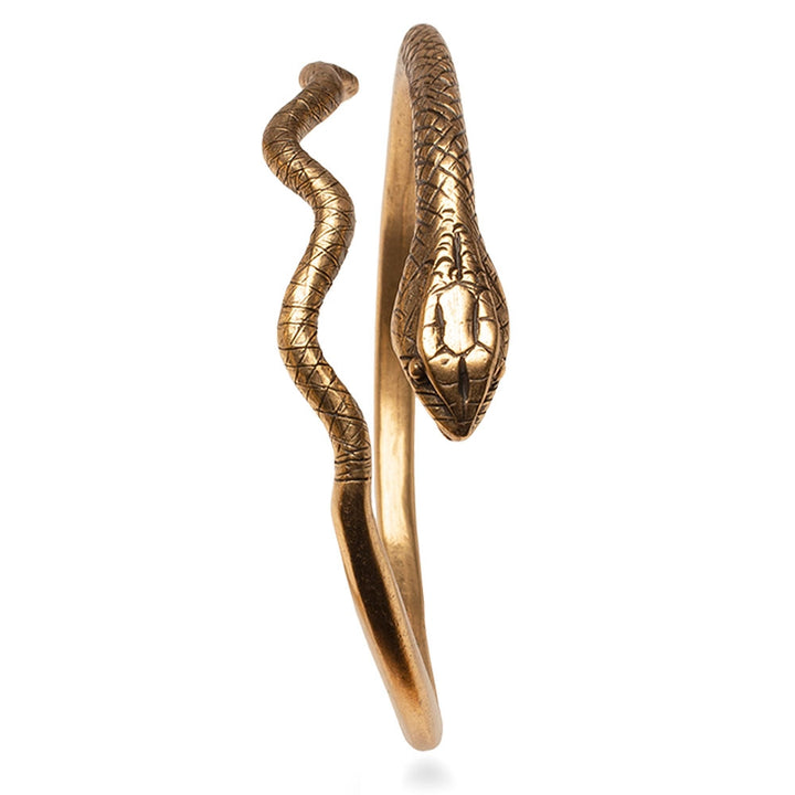 Egyptian Snake Bracelet/Cuff, Adjustable Antique Gold Finish