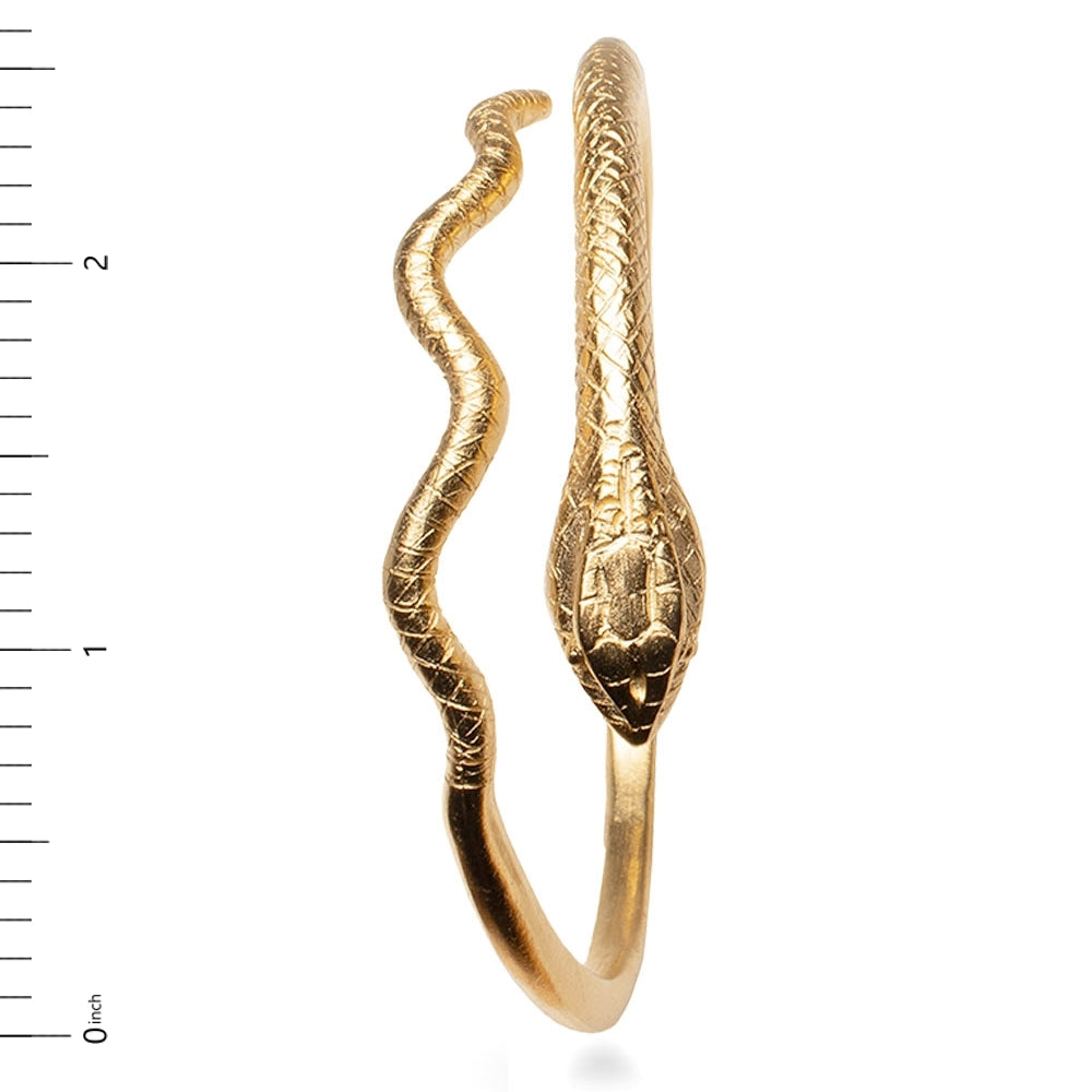 Egyptian Snake Bracelet/Cuff, Adjustable Bright Gold Finish