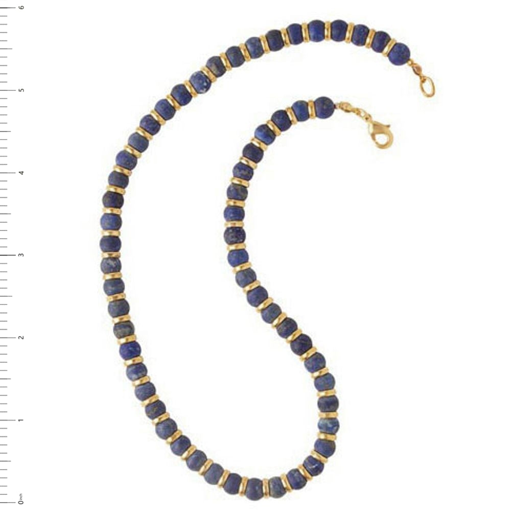 Sumerian Necklace - Lapis Lazuli Beaded Choker Necklace