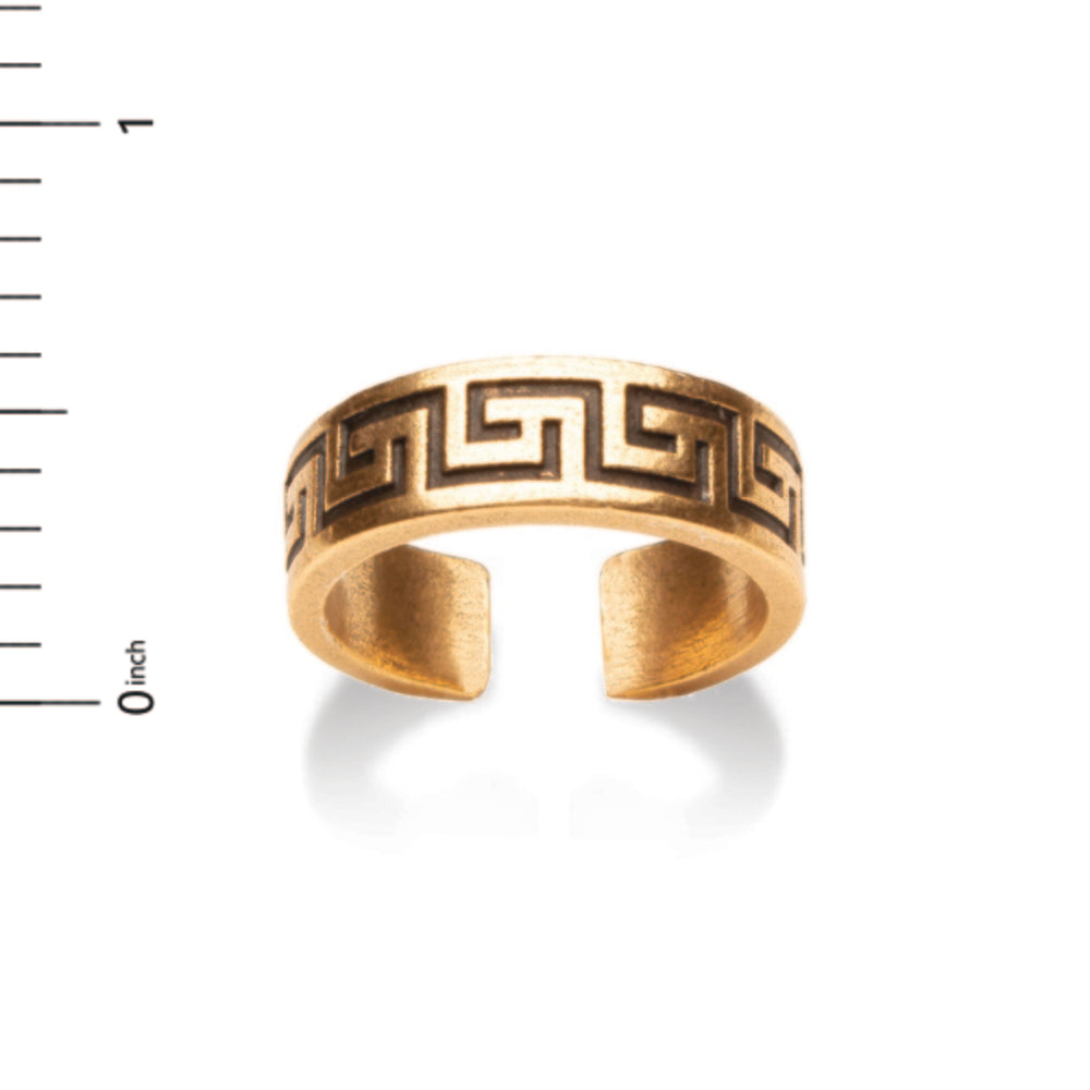 Classical Meander Ring - Antique Gold Finish