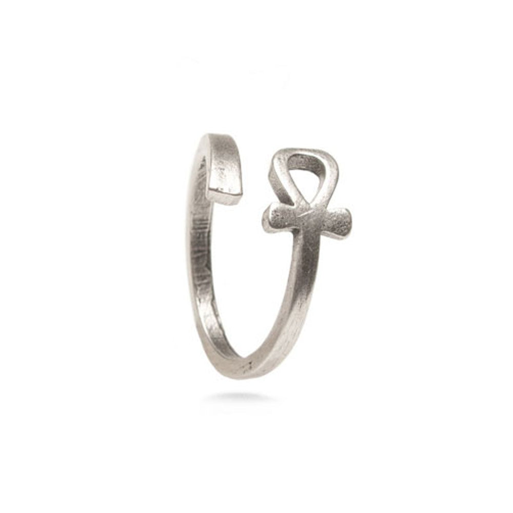 Ankh Ring - Antique Silver Finish, Adjustable