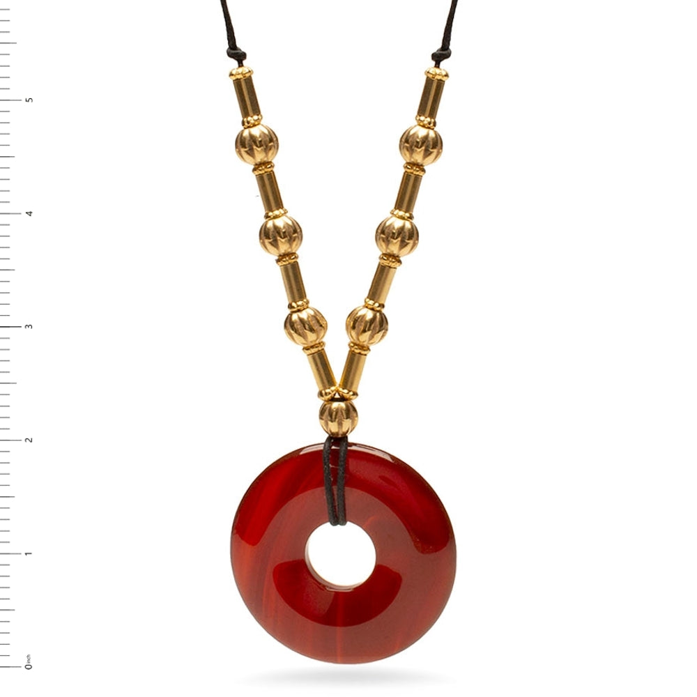 Carnelian Beaded Necklace - 30"
