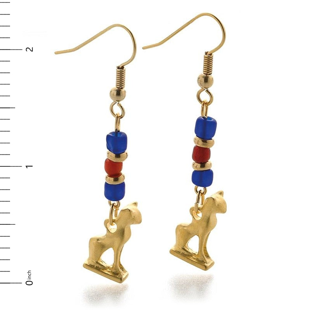 Cat Amulet with Ancient Beads Earrings