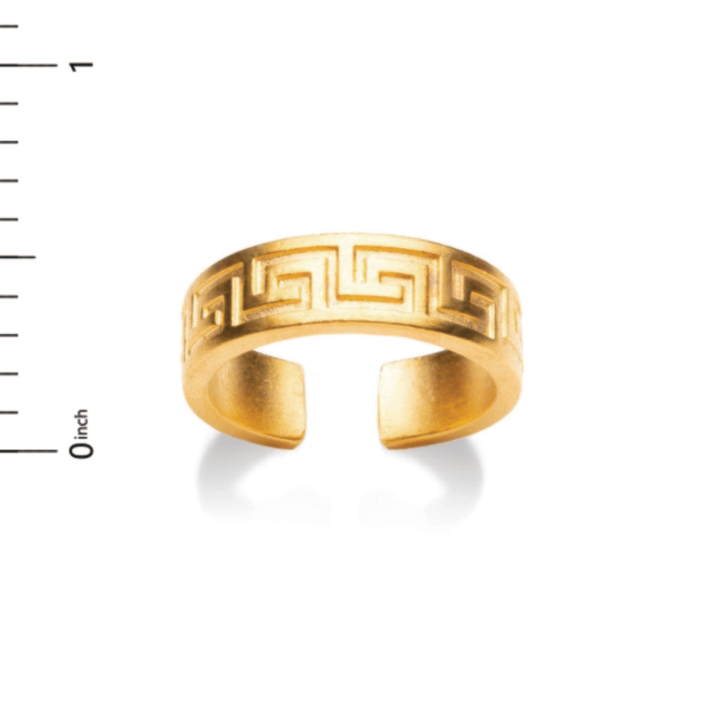 Classical Meander Ring - Bright Gold Finish, Adjustable