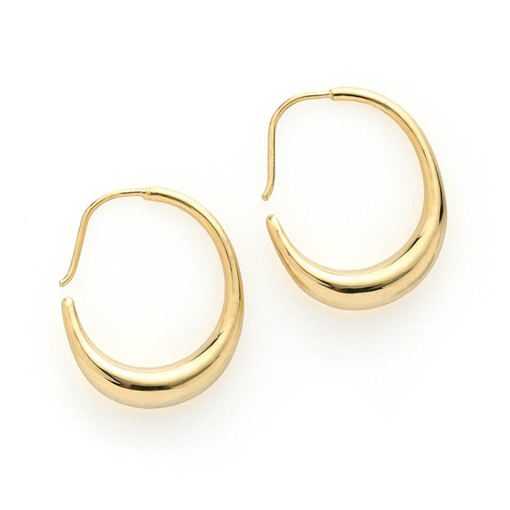 Creole Hoop Earrings, Bright Gold Finish