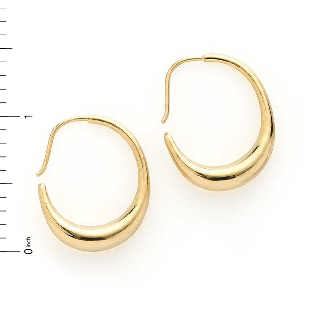 Creole Hoop Earrings, Bright Gold Finish