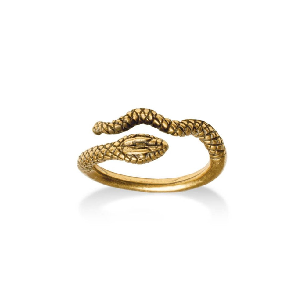 Egyptian Snake Ring Antique Gold Finish, Adjustable