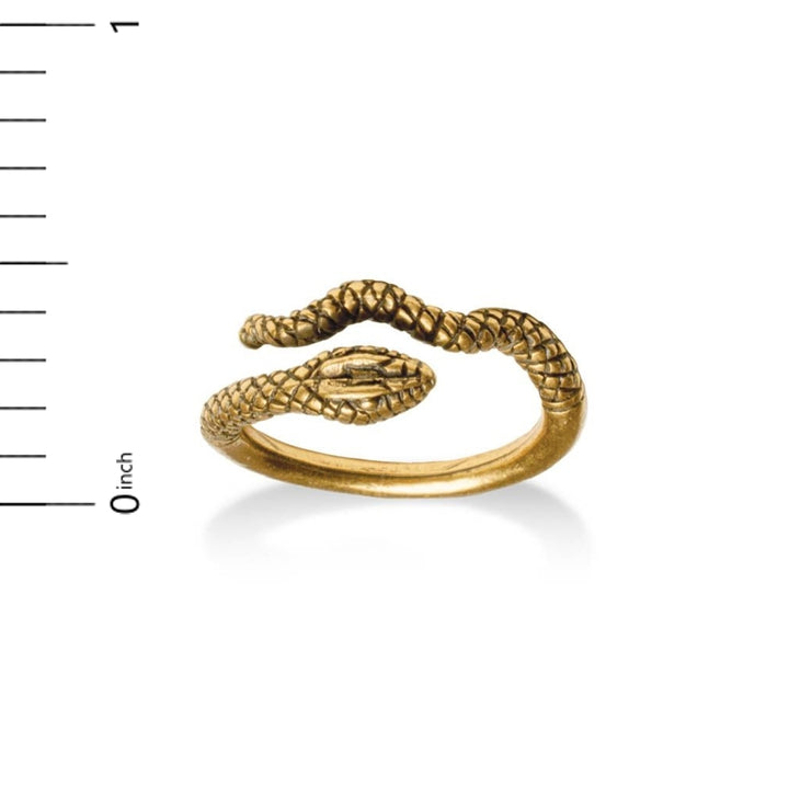 Egyptian Snake Ring Antique Gold Finish, Adjustable