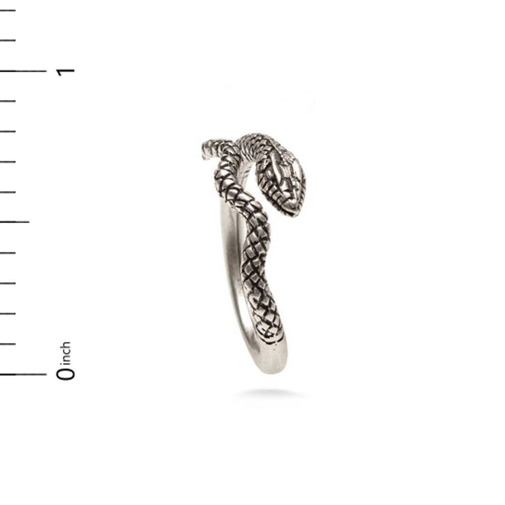 Egyptian Snake Ring Antique Silver Finish, Adjustable