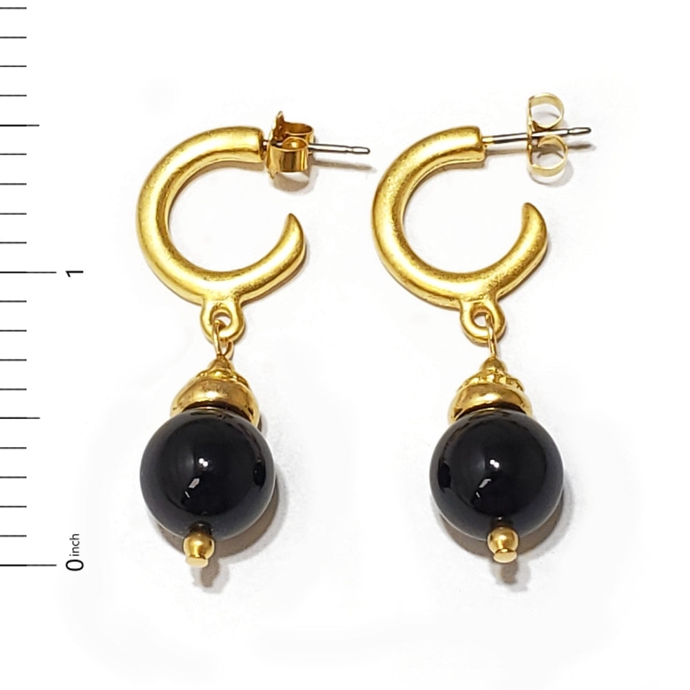 Greco-Roman Black Onyx Earrings