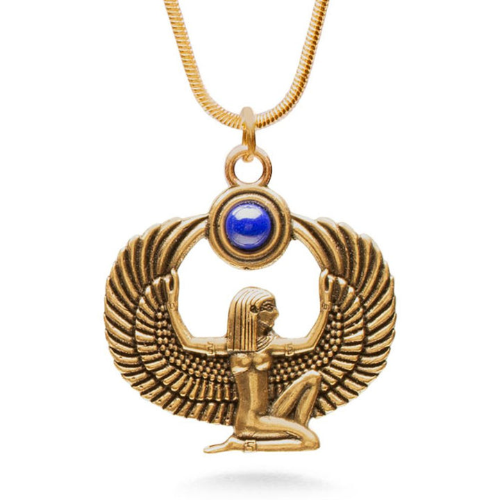 ISIS Pendant w/ Lapis, Antique Gold Finish