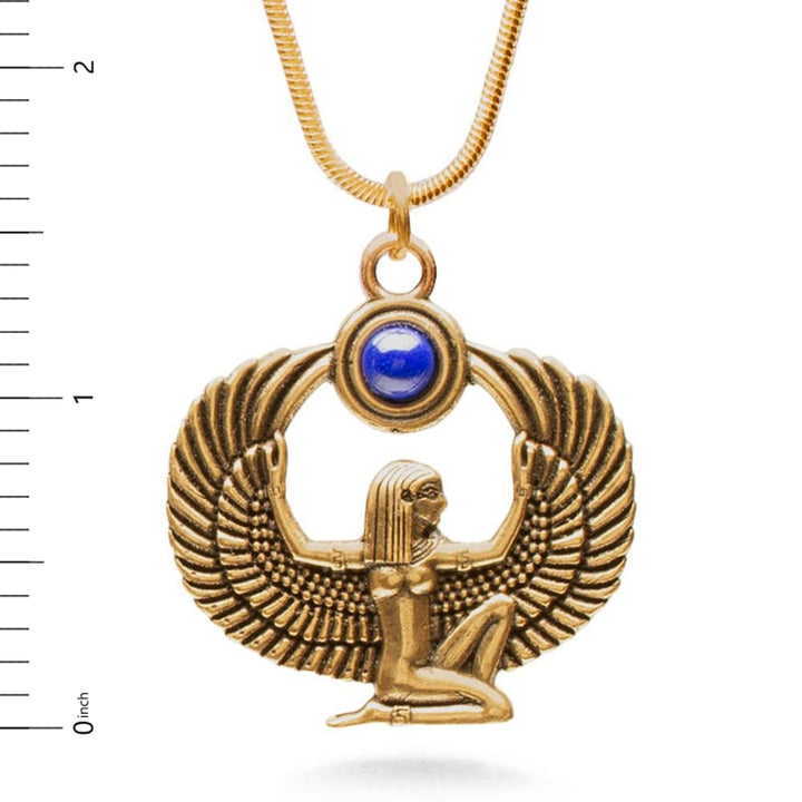 ISIS Pendant w/ Lapis, Antique Gold Finish