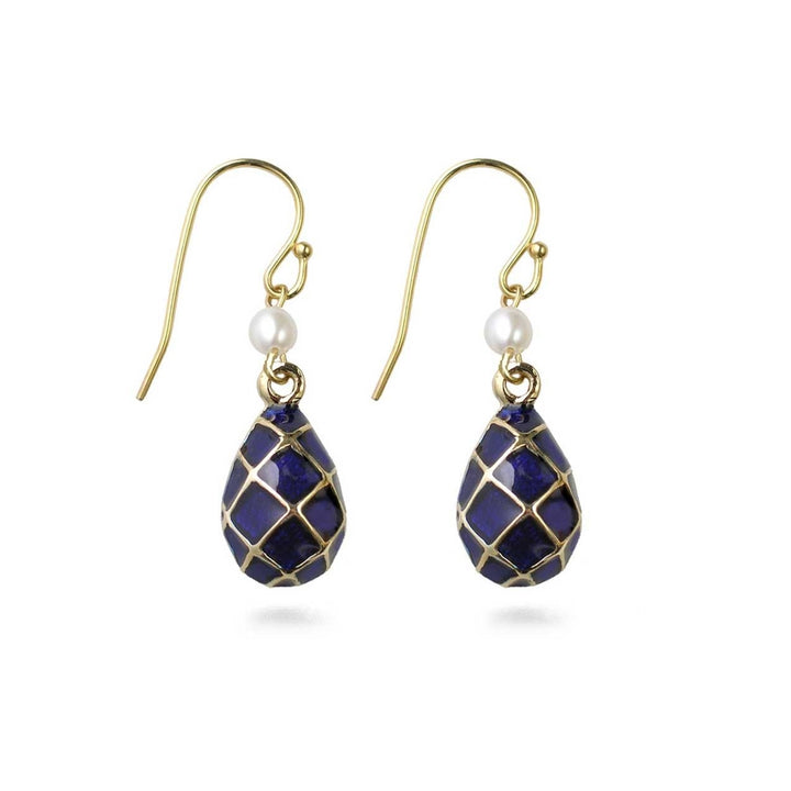 Imperial Blue Argyle Egg Earrings