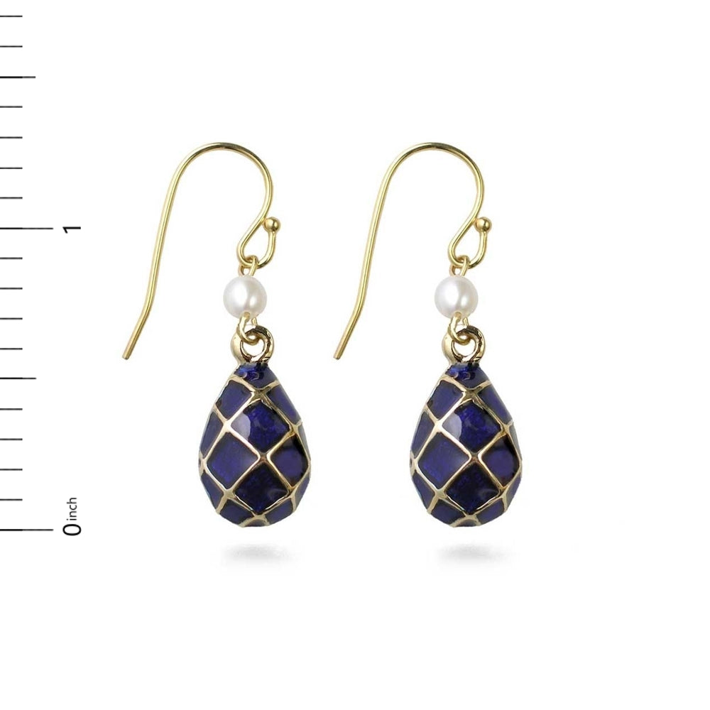 Imperial Blue Argyle Egg Earrings