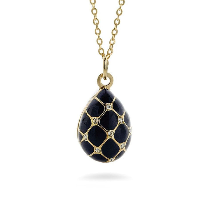 Imperial Blue Argyle Egg Pendant