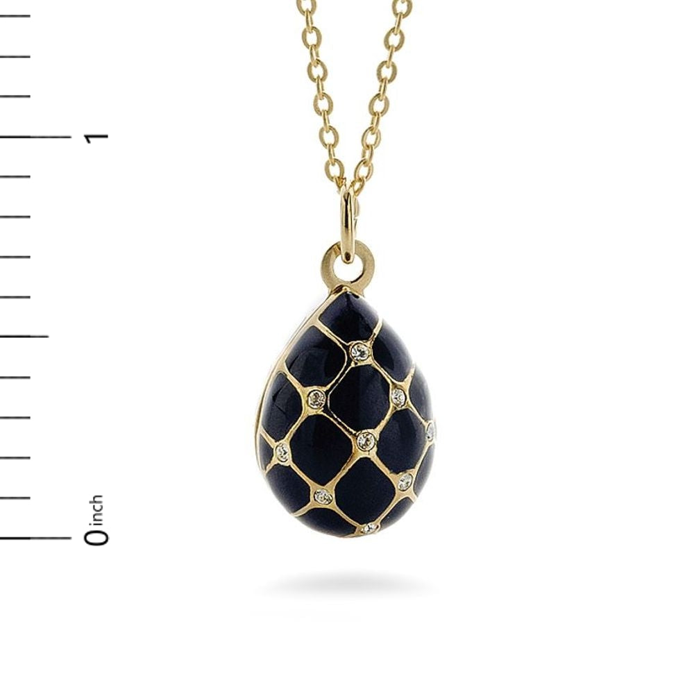 Imperial Blue Argyle Egg Pendant