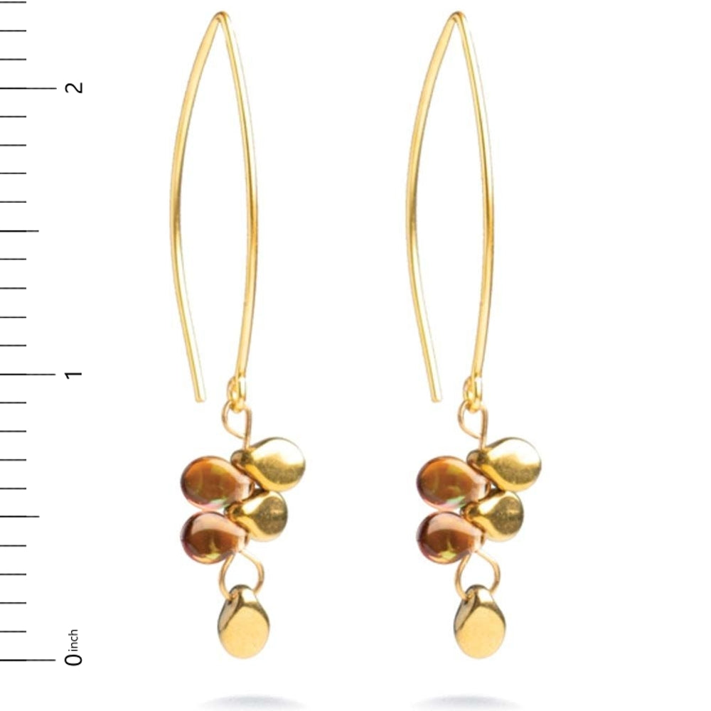 Klimt Inspired Glass Petal Earrings