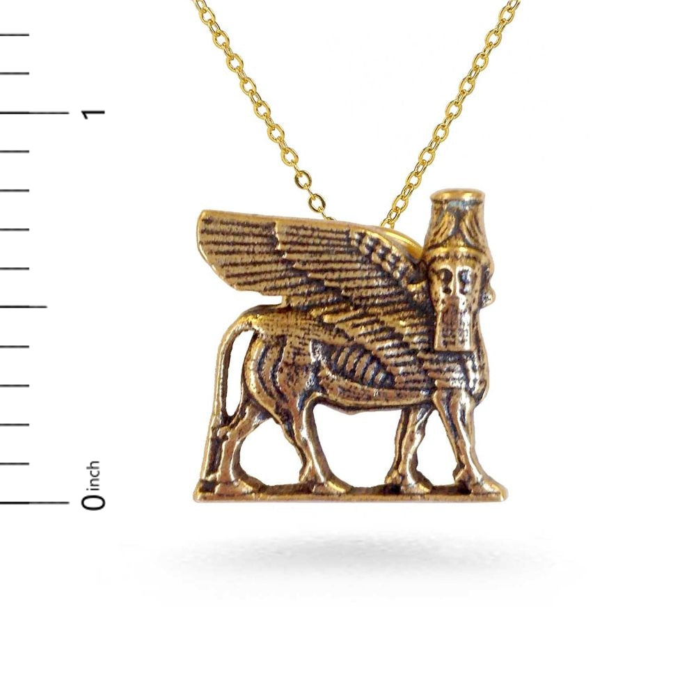 Lamassu Winged Bull Pendant