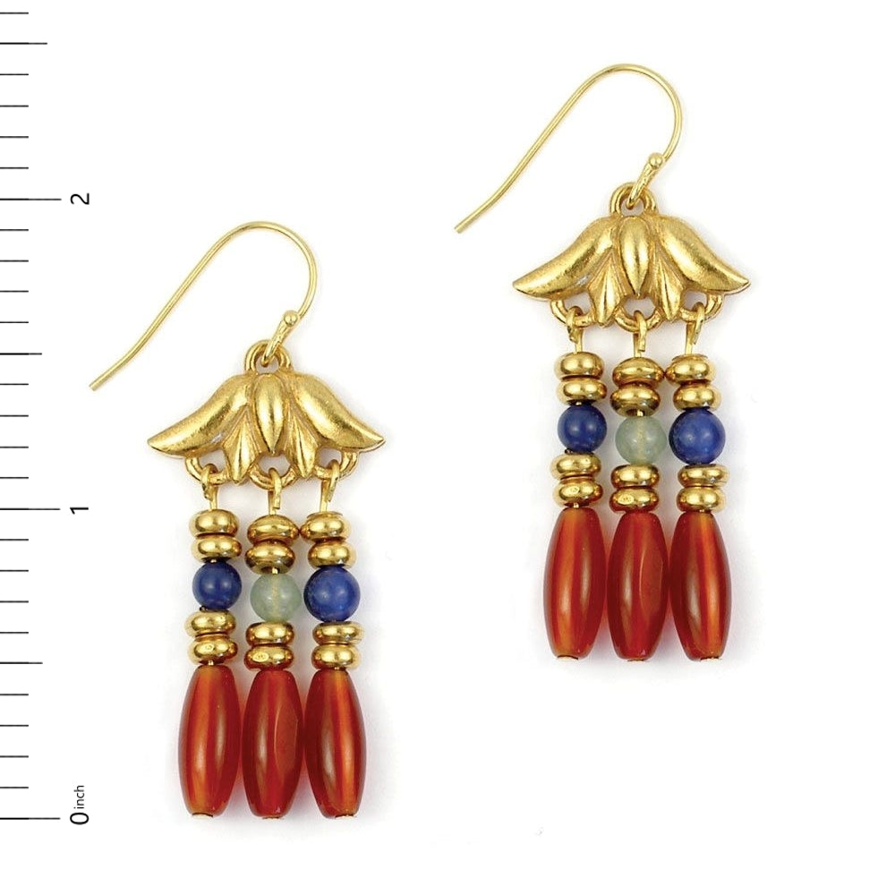 Lotus Triple Drop Earrings
