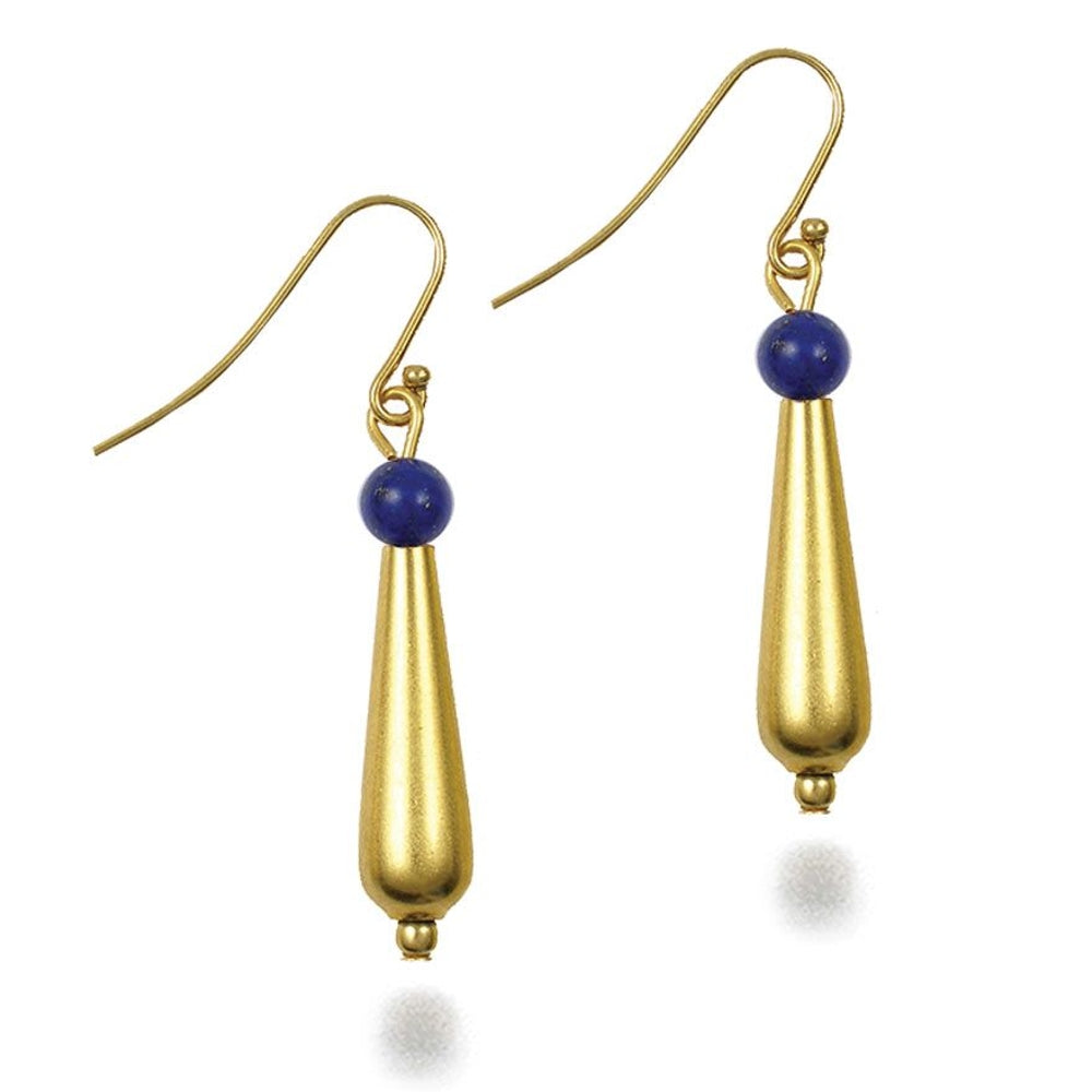 Petal Drop Earrings w/ Lapis