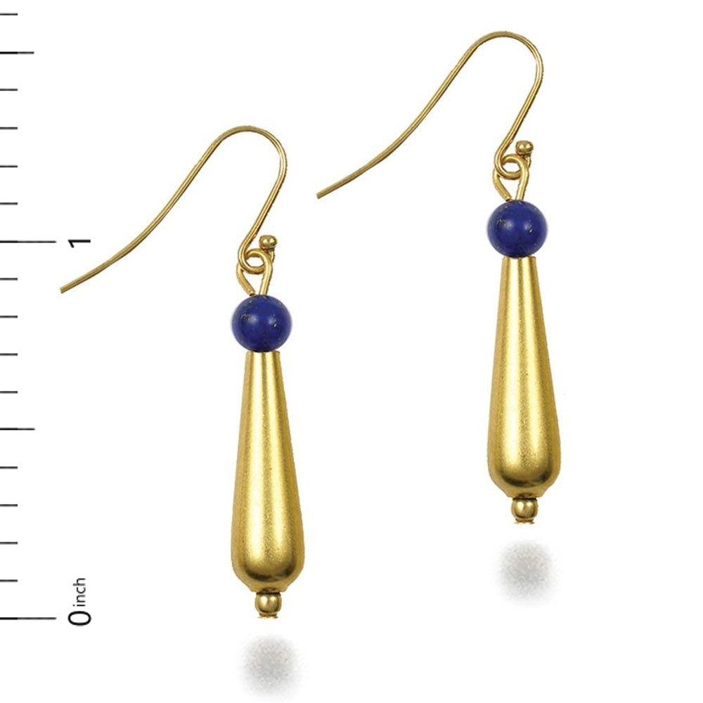 Petal Drop Earrings w/ Lapis