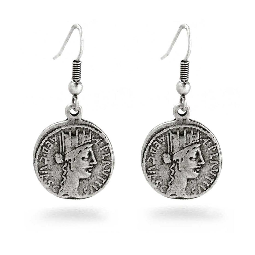 Roman Tyche Coin Earrings