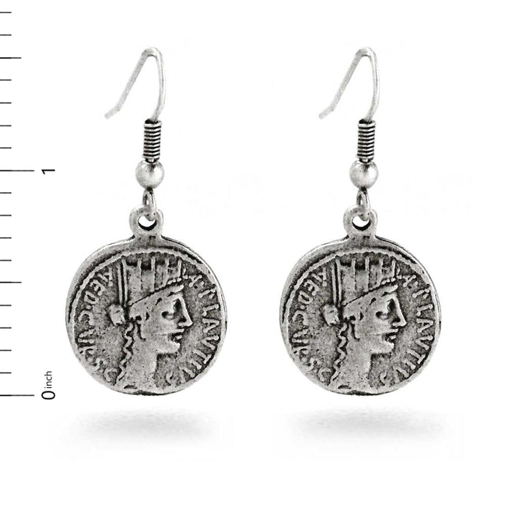 Roman Tyche Coin Earrings
