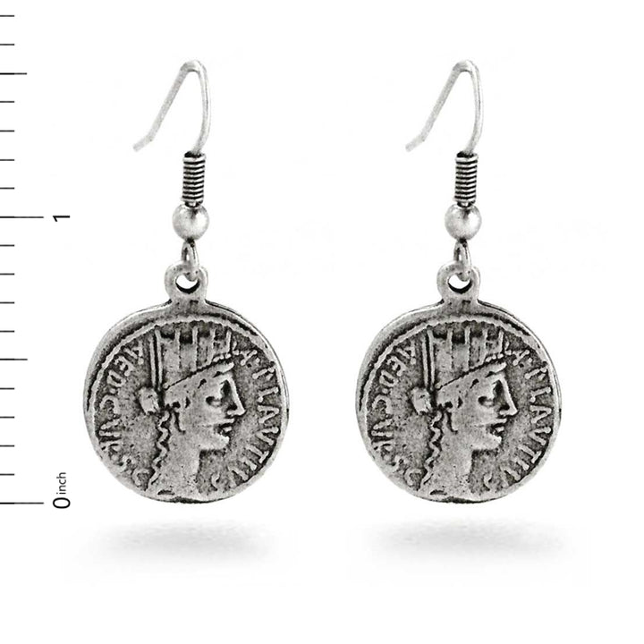 Roman Tyche Coin Earrings