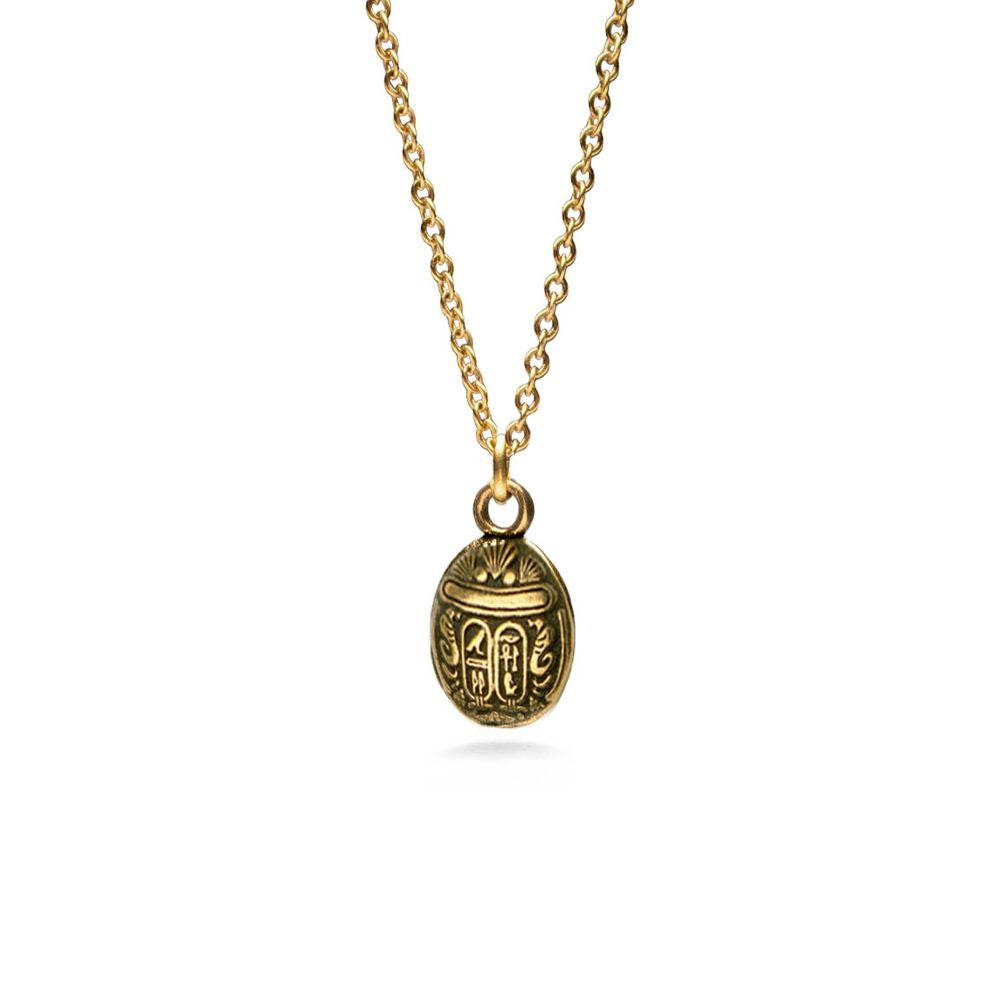 Scarab Pendant - Mini, Antique Gold Finish