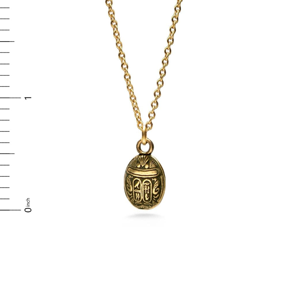 Scarab Pendant - Mini, Antique Gold Finish