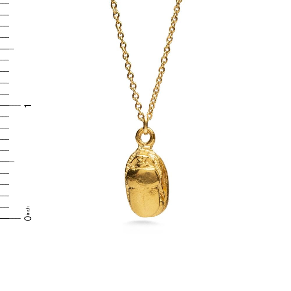 Scarab Pendant, 18" - Bright Gold Finish
