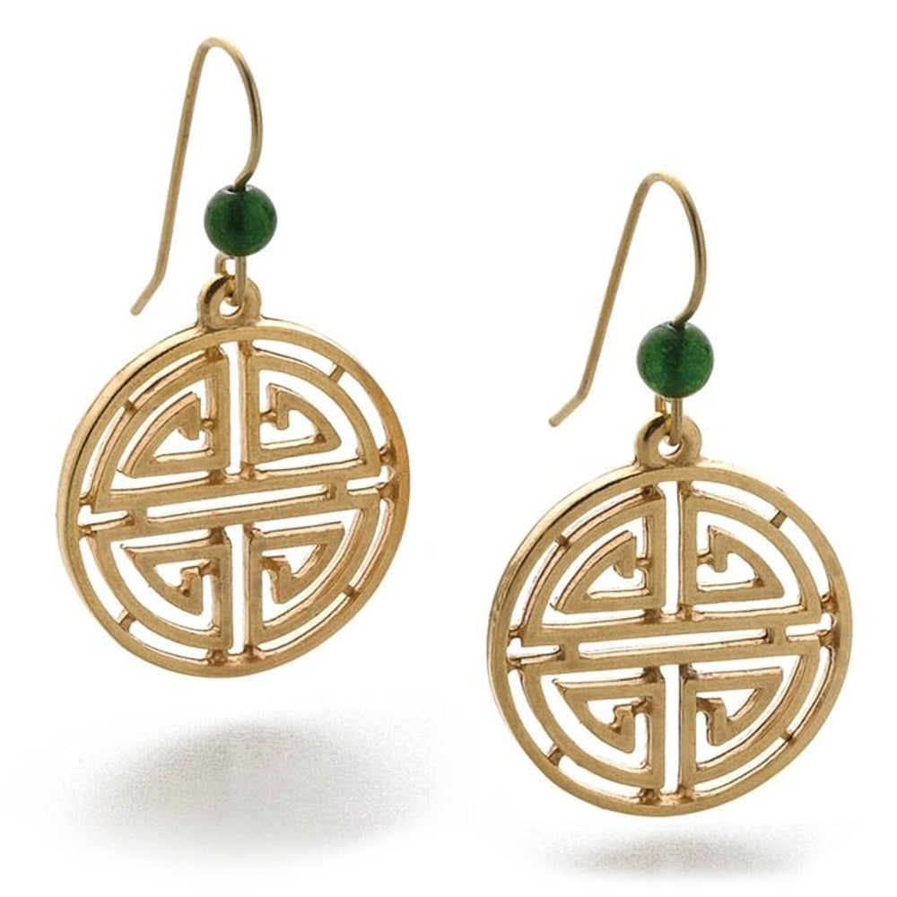 Shou Symbol with Jade Earrings