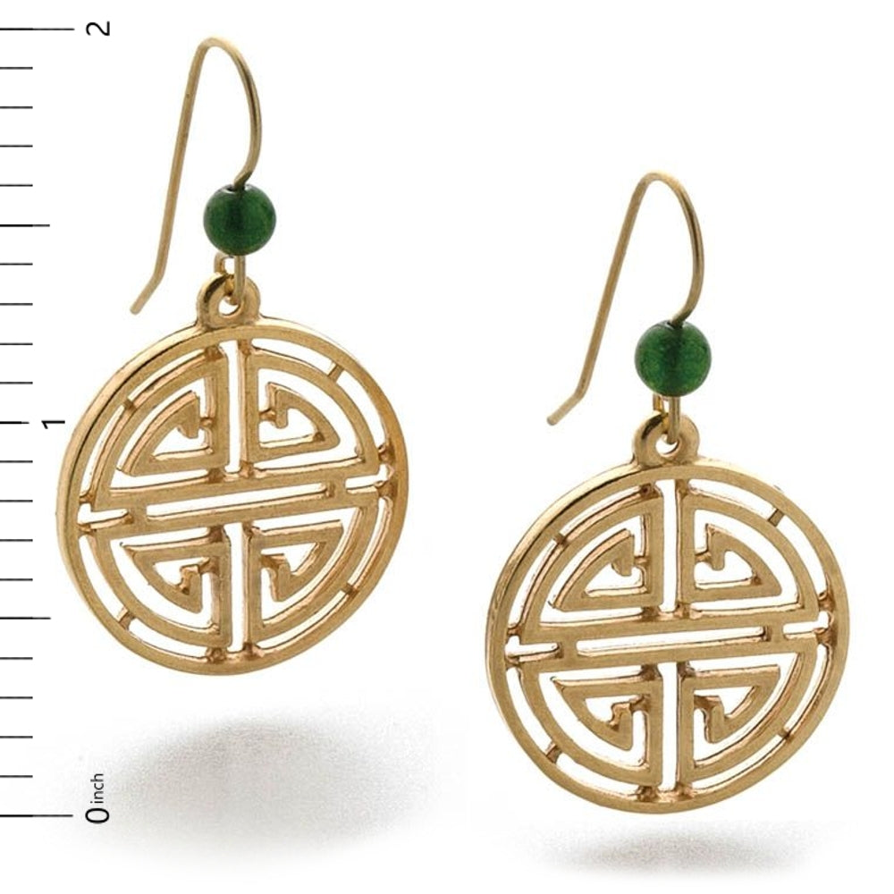 Shou Symbol with Jade Earrings 
