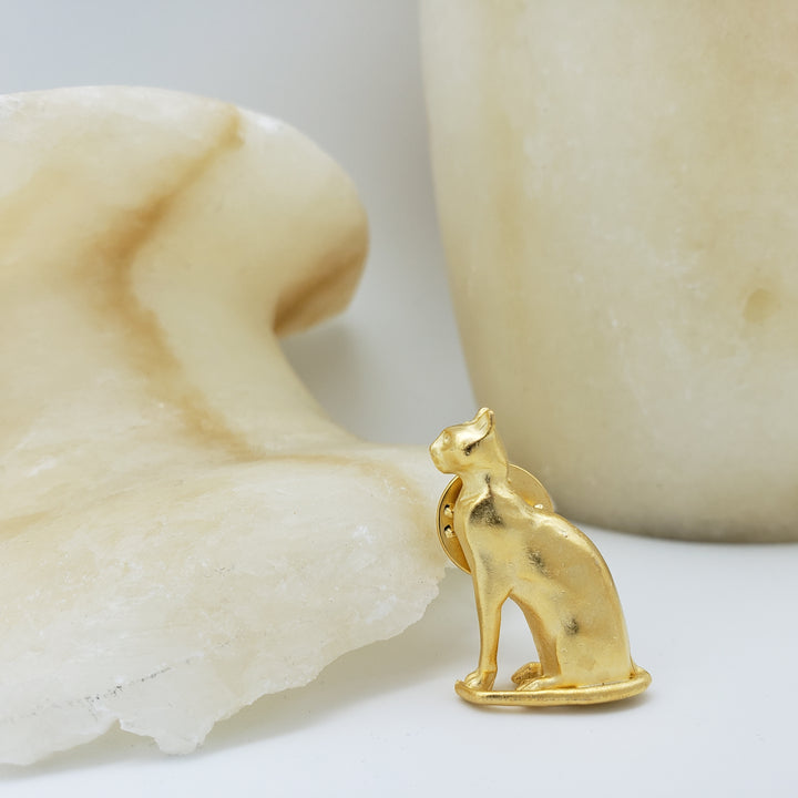 Bastet Cat Lapel Pin - Egyptian Goddess Brooch