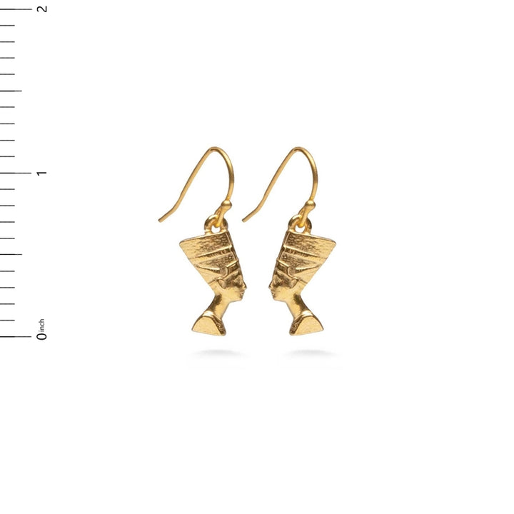 Nefertiti Earrings Bright Gold Finish