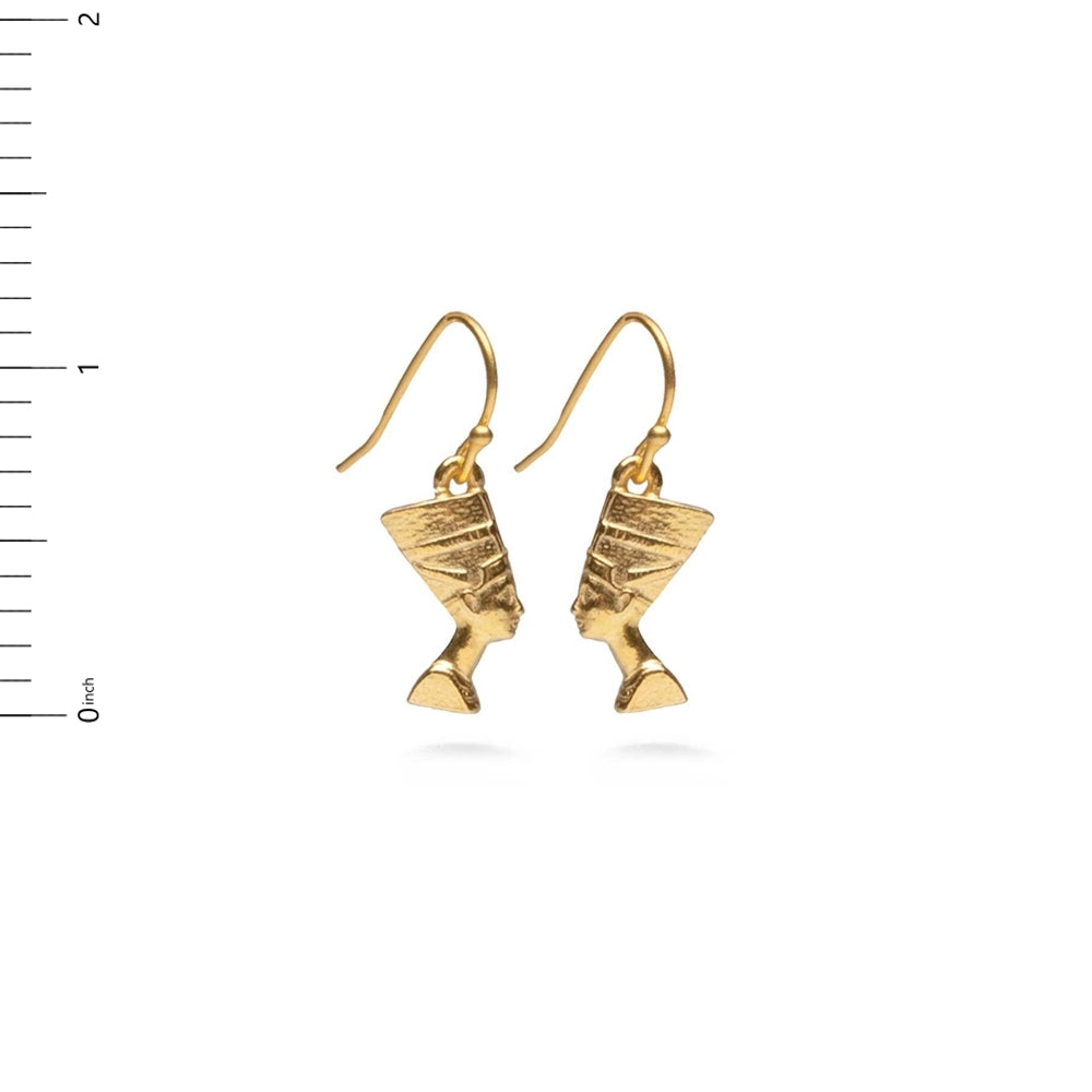 Nefertiti Earrings Bright Gold Finish