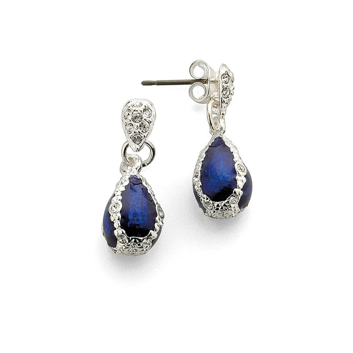 Jeweled Blue Egg Earrings