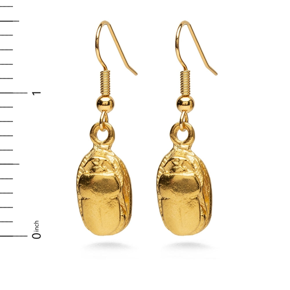 Scarab Earrings - Bright Gold Finish