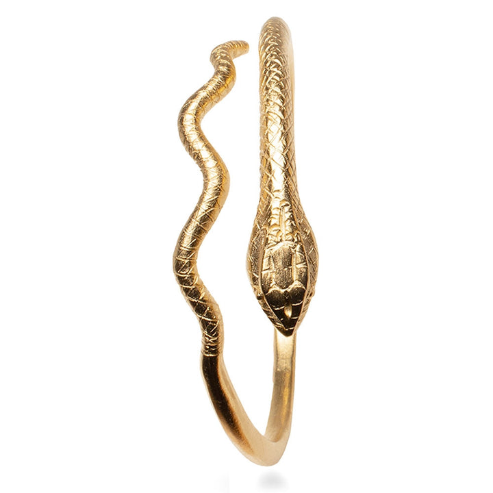 Egyptian Snake Bracelet/Cuff, Adjustable Bright Gold Finish
