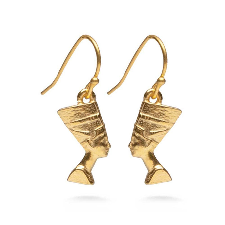 Nefertiti Earrings Bright Gold Finish